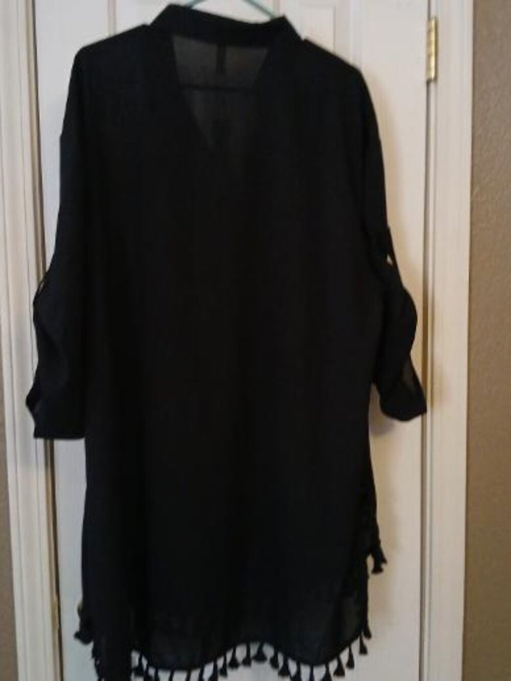 Yincro black sheer bathing suit dress cover-up